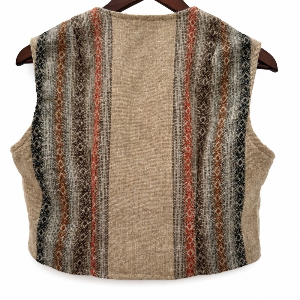 Rare Vintage Women Cooyah Boho Vest Wood Buttons Jamaican Approximately Small - Picture 3 of 10